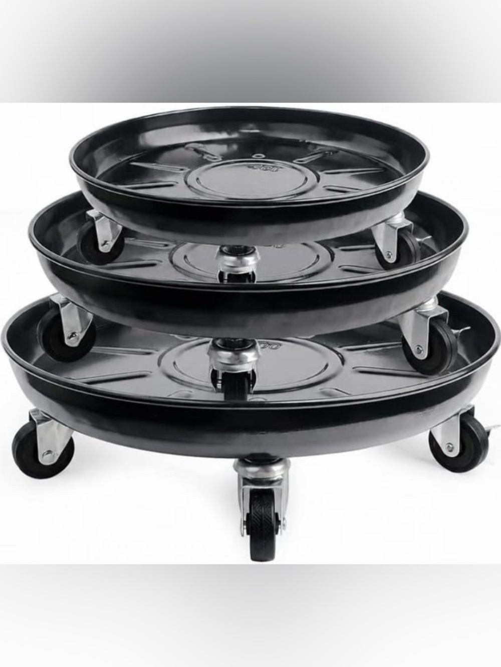Black Plant Caster Dolly with Swivel Wheels